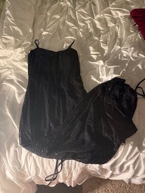 jcpenney Black Sequin Spaghetti Strap Prom Dress